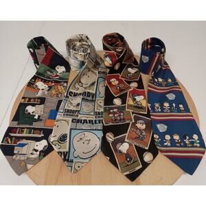 Set Of 4 Cartoon Ties Men's Spunge Bob Popeye Mickey Mouse